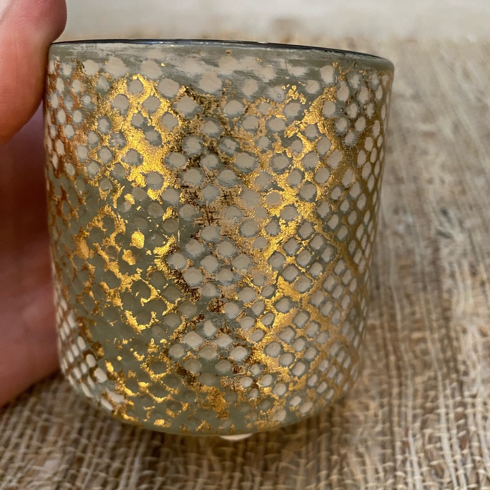 Beautiful NAPA HOME & GARDEN ceramic votive/candleholder. Approximately 3” tall.